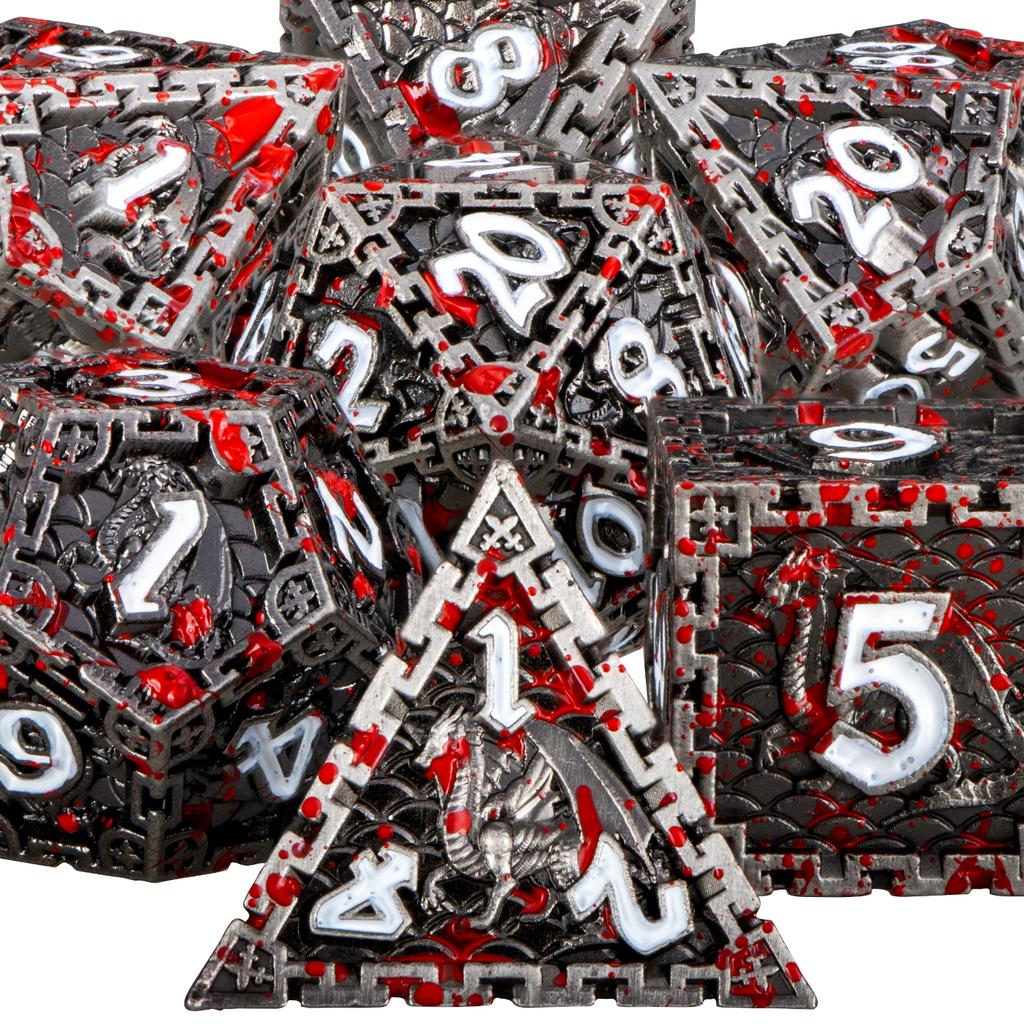 Dnd Metal Dice Set Dungeon And Dragon Rpg Dice Polyhedral D&D Dice For Rpg D+D Rolling Game Dice D And D Dice D20 D12 D10 D8 D6