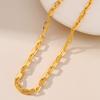 French Paperclip Chain 18k Gold Plated Brass Minimalist Necklace For Women