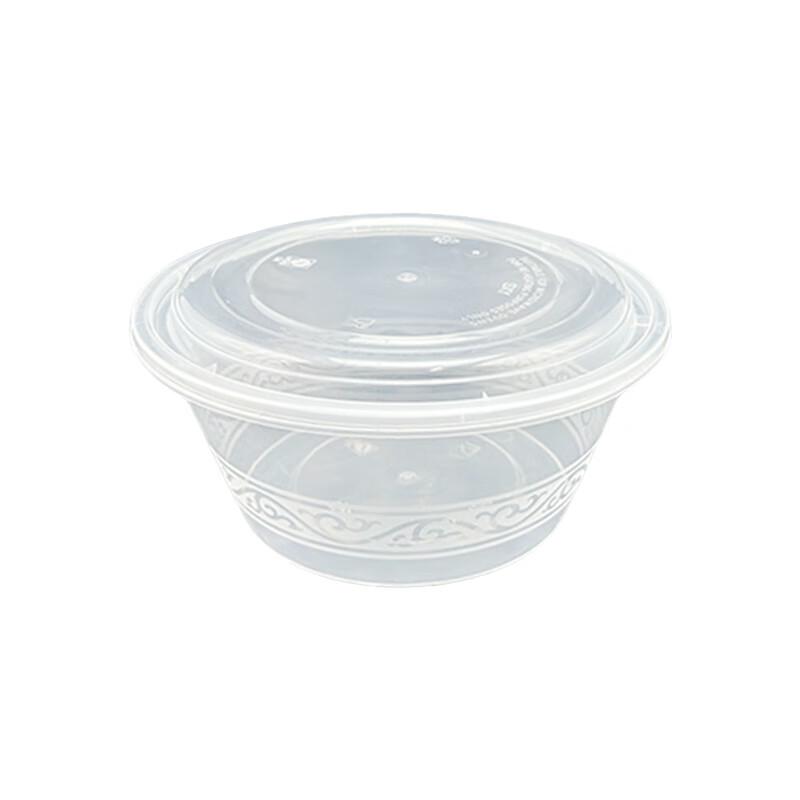 1250 ml Einweg-Rundbehälter für Lebensmittel mit hohen Deckeln