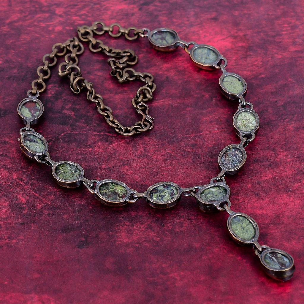 Collier Pierre de Dragon Cuivre Électroformé Collier Réglable