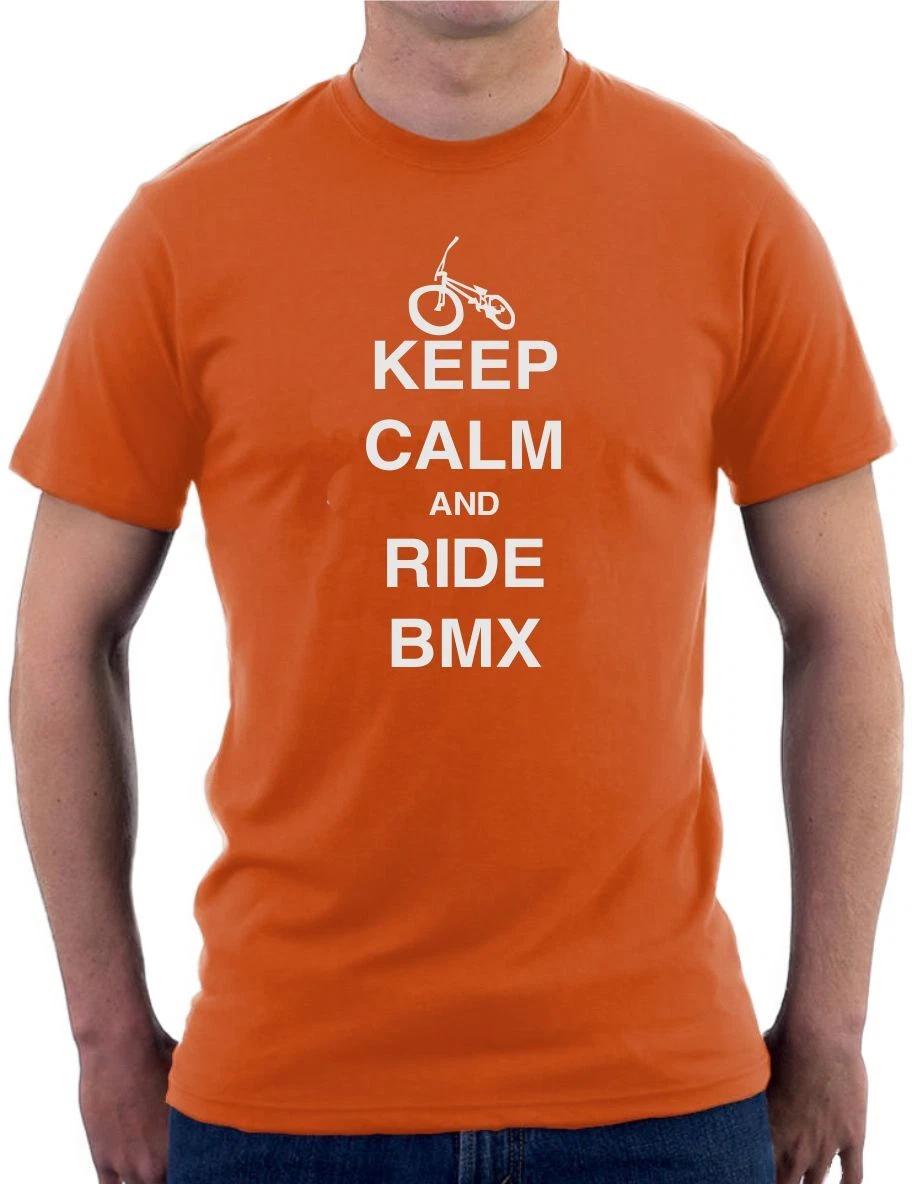 KEEP CALM AND RIDE BMX - FUNNY CYCLING SLOGAN Mens Womens Kids T-Shirt XL