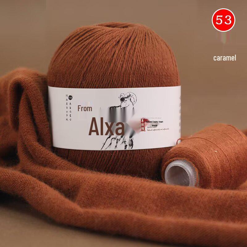 Hand-Knitted Medium-Thick Pure Cashmere Yarn Ball for DIY Projects - Perfect for Scarves and Gifts