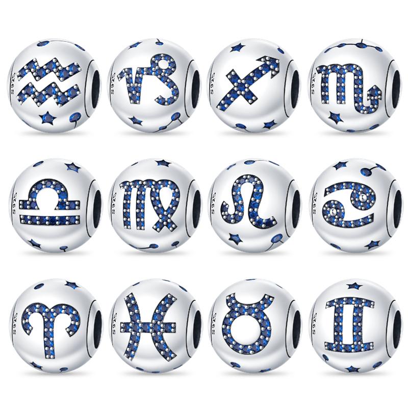 Fit Pan Copper Plate Original Bracelet Twelve Constellations Series Charm For Women Jewelry Diy Beads New Items