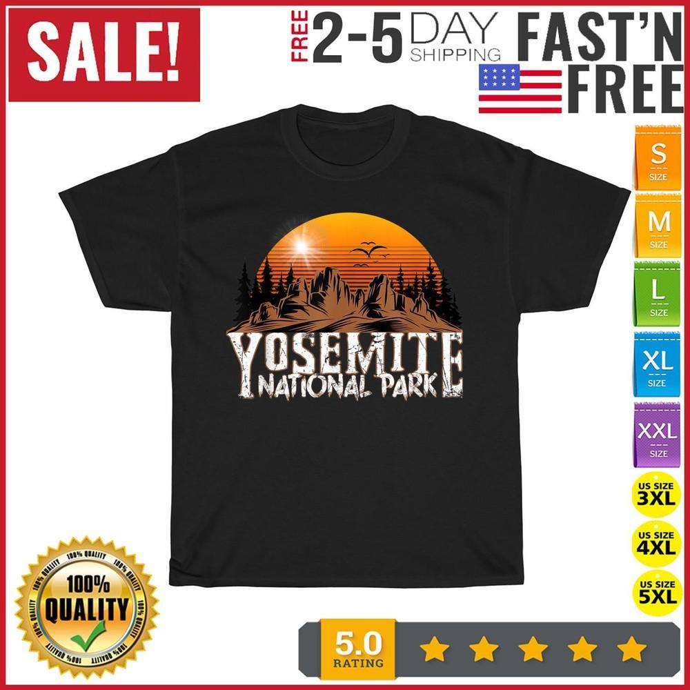 

Mountain Yosemite National Park California Vintage T Shirt Men Women Fashion NEW S