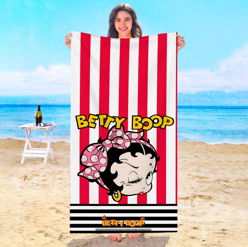 Cute Girls B-Bettys Boops Beach Towel Sauna Swimming Pool Bath Towels Bathroom For Home Playa Travel Spa Baby Microfiber Gym Sea