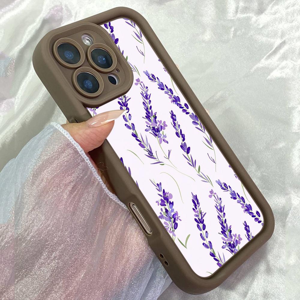 JT306 Lavender Blooms Art for iPhone 17 16 15 14 13 Pro Max Samsung S26 S25 Ultra A17 A16 A07 A56 A13 A14 A15 Xiaomi 15T Redmi 15c Note 14 Soft Case