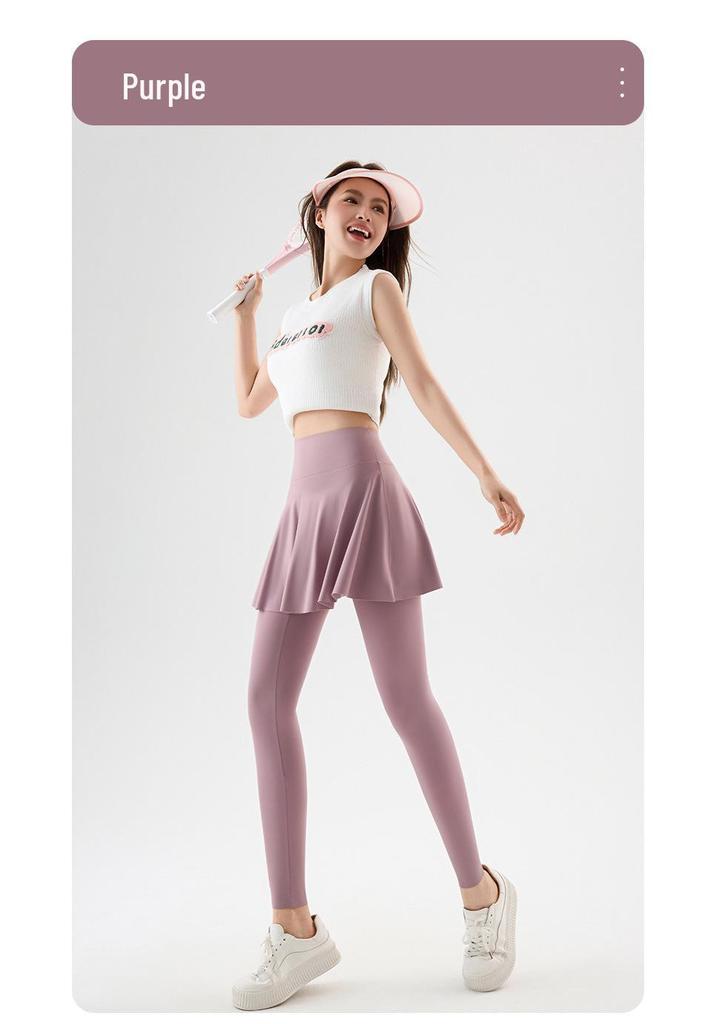 Two-Piece Look Leggings: Hip-Covering, Slimming Yoga Pants for Spring/Autumn 2026