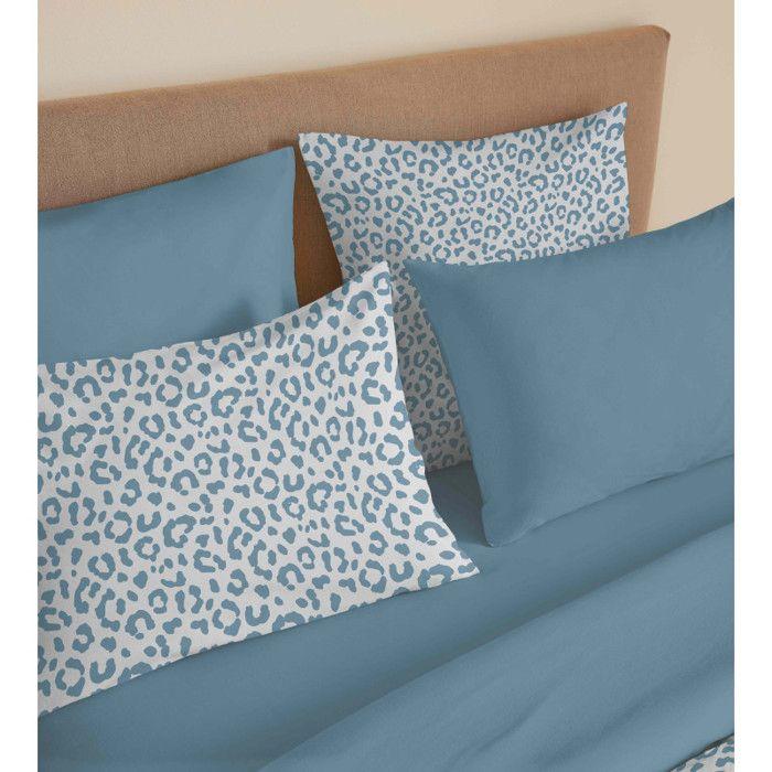 Pack complet housse de couette réversible "Vanessa" 6 pièces pour lit 160 x 200 Diana Bleu