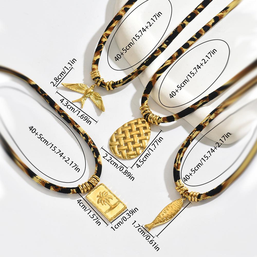Wind Damenschmuck Nische Geometrisches Anhängerdesign Leopard Seilkette Vielseitige Premium-Sense Halskette Frauen
