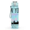 1PC New York City Skyline 750ml Color Plastic Sports Water Bottle Leakproof Flip Straw Lid Suitable for Sports Office Home Use