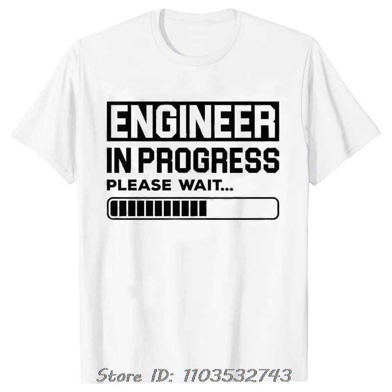 Men's Clothing Street T-shirt Clothes Engineer In Progress Print Cotton Tshirt Summer Harajuku Streetwear Fitness T Shirt Tops