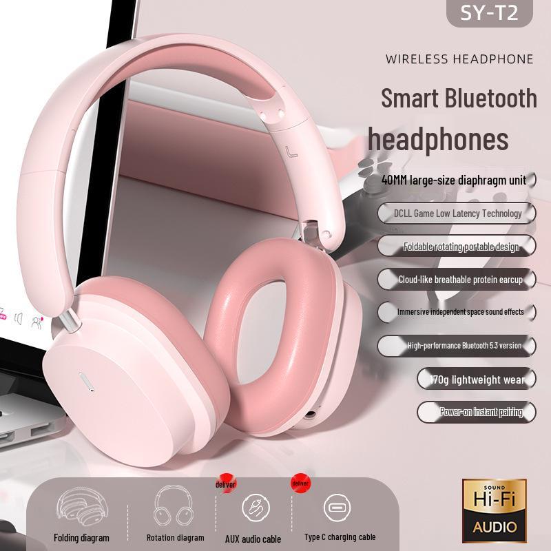 Wireless Bluetooth Gaming Headphones with Detachable Microphone