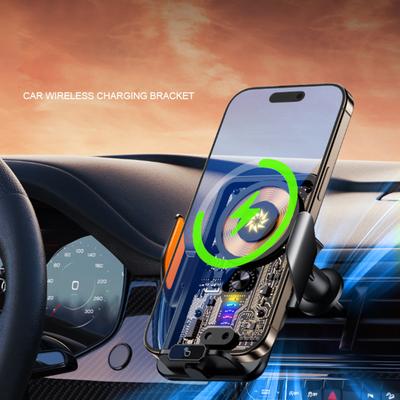 Držák na telefon do auta Průhledná bezdrátová nabíječka Speciální podpůrný stojan pro navigaci do auta Stojan pro rychlé nabíjení
