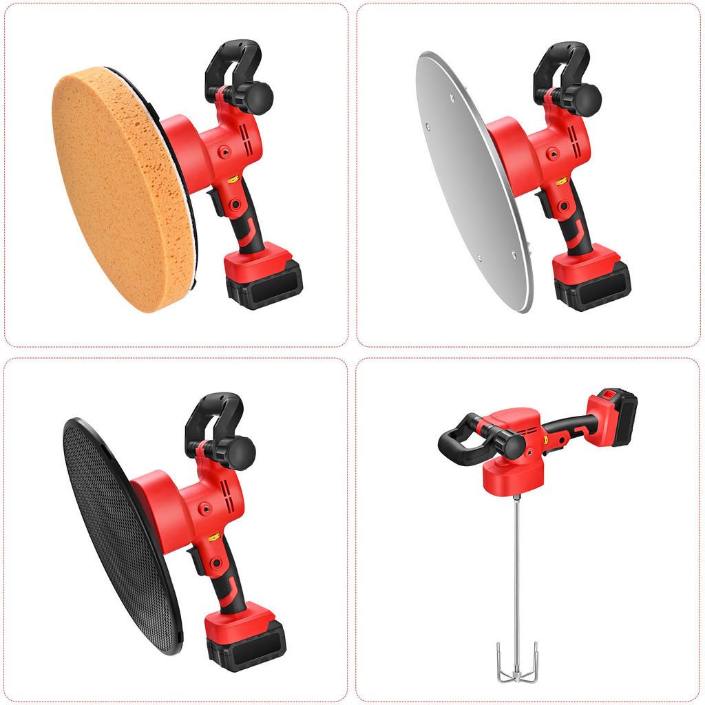 1700W Cement Plaster Sander Grinder with Auto Cement Mixing Rod Electric Concrete Mortar Trowel Wall Polishing Machine