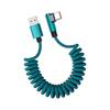 90 Degree Spring Type C Fast Charging Cable 120W 6A Extension Spring Data Cord For Phones Tablets