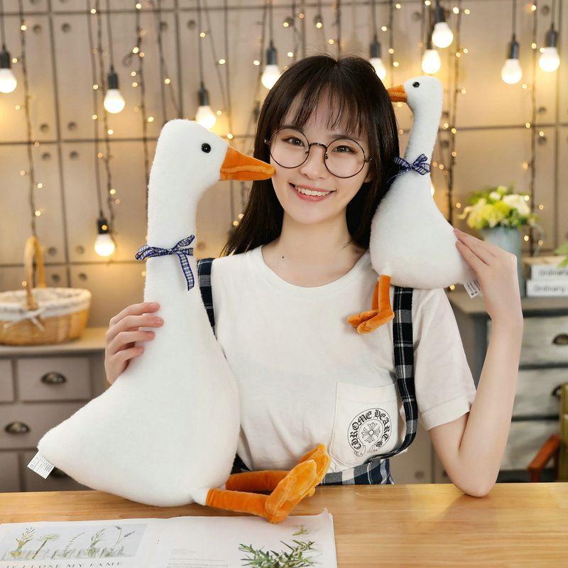 White Goose Pillow Plush Toy Adorable Sleeping Pillow Soft And Cuddly Stuffed Doll For Kids