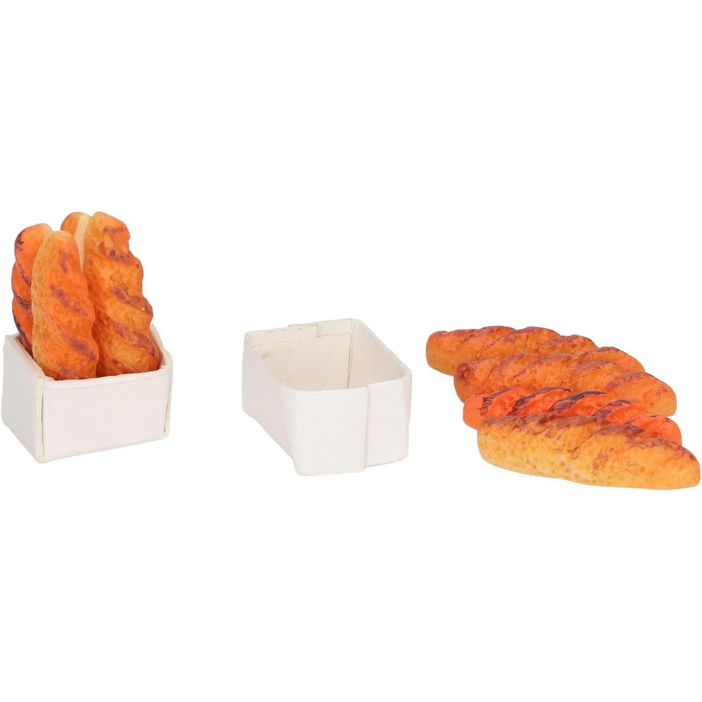 Dollhouse Miniatures Food, 40Pcs Mini Dollhouse Miniature Food Bread with 10 Bases for Gifts for Kids