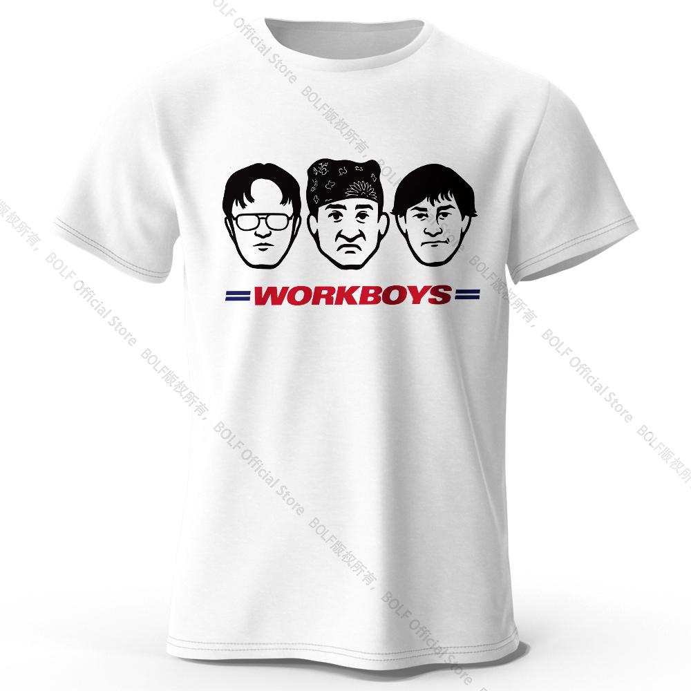 Work Boys Printed T-Shirt 100% Cotton Oversized Vintage Graphic Tees for Men Women Summer Tops Americana Streetwear