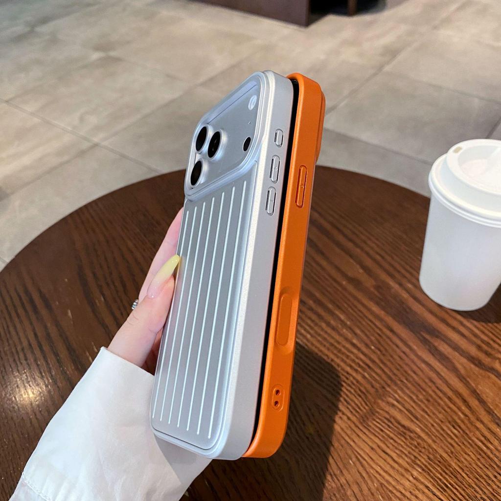 Magnetic Luggage Stripe Case for iPhone 17 Pro Max (3D Skin Feel, 16/15 PM Protective)