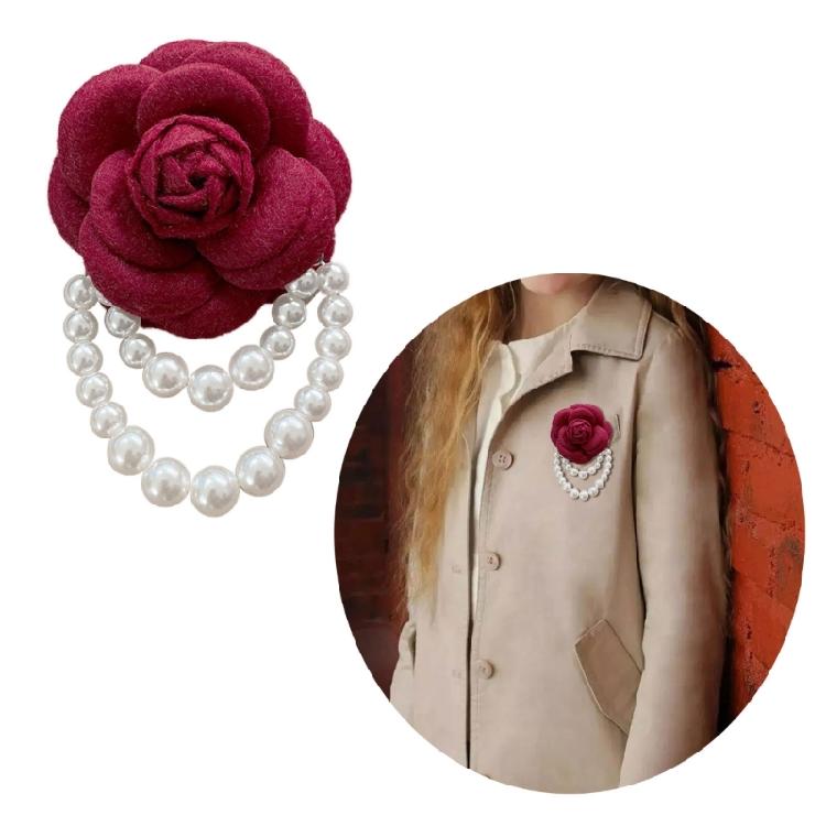 Flower Brooch Pin Corsage Badge Pearl Tassel Brooches for Women Accessories
