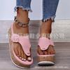 Juti Spot 2025 Summer New Women's Shoes Foreign Trade Large Size Wish Independent Station Slope Heel Women's Buckle Sandals