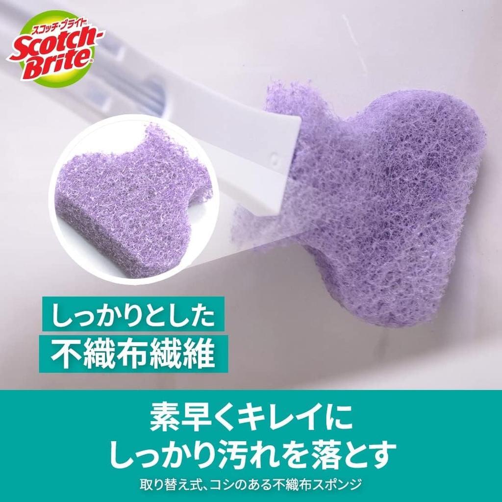 3M Toilet Cleaning Brush with Baking Disposable Sponge with 18 Replacement Brushes Soda, Detergent, Scotch-Brite