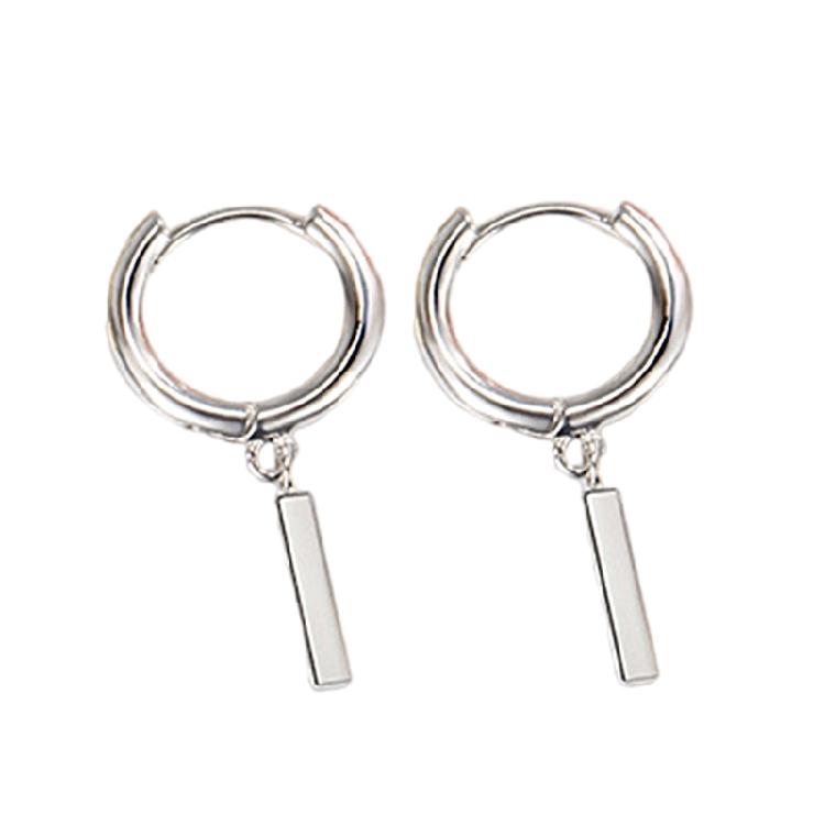 Delicate Silver Rod Drop Earrings Stylish and Timeless Ear Rings Charm Cute Silver Bar Drop Earrings for Girls and Teens