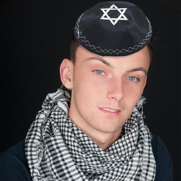 Embroidered Kippa Hat for Men Breathable Israel Yarmulke Hat for Synagogue Event