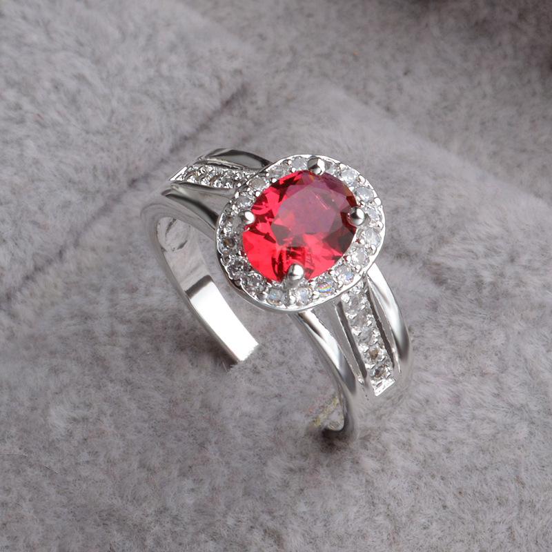 Blue Zircon Open Index Finger Ring: Simple European & American Style for Women