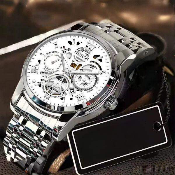 Men's Non-mechanical Watch Fully Automatic Waterproof New Large Dial Hollow Men's Watch