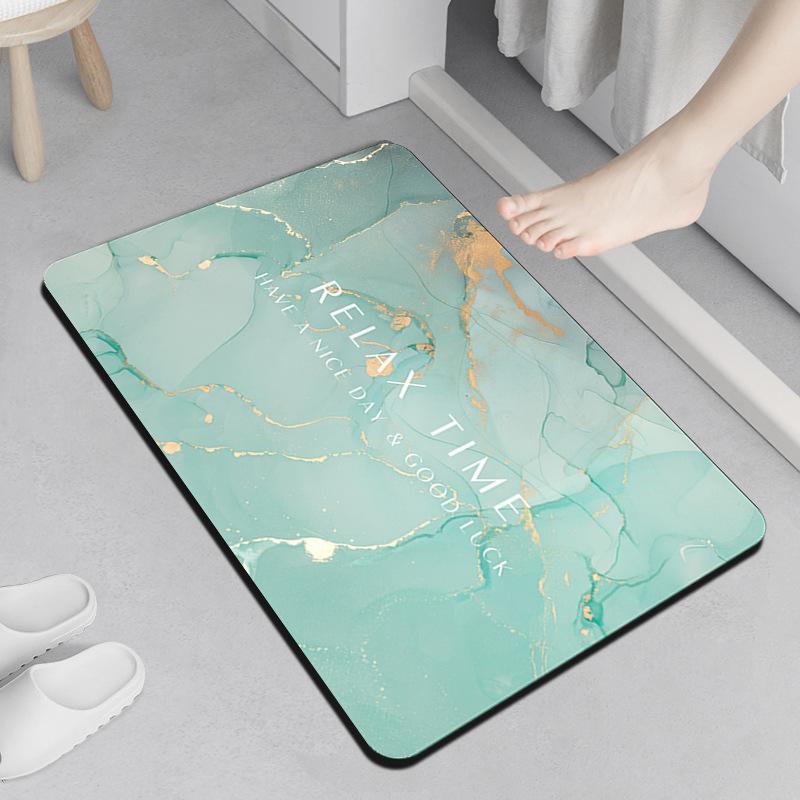 Nordic Light Luxury Style Bathroom Diatom Mud Water Absorption Pad Toilet Foot Pad Household Bathroom Door Rubber Anti Slip Floor Mat