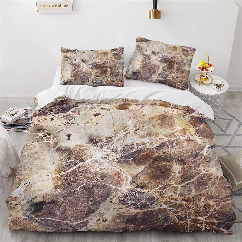 Marble King Queen Duvet Cover Cool Black White Texture Pattern Bedding Set Teens Adults 2 3pcs Polyester Quilt Cover