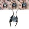 Ghost Wings Retro Faux Crystal Necklace With Alloy Pendant For Stylish Office Wear
