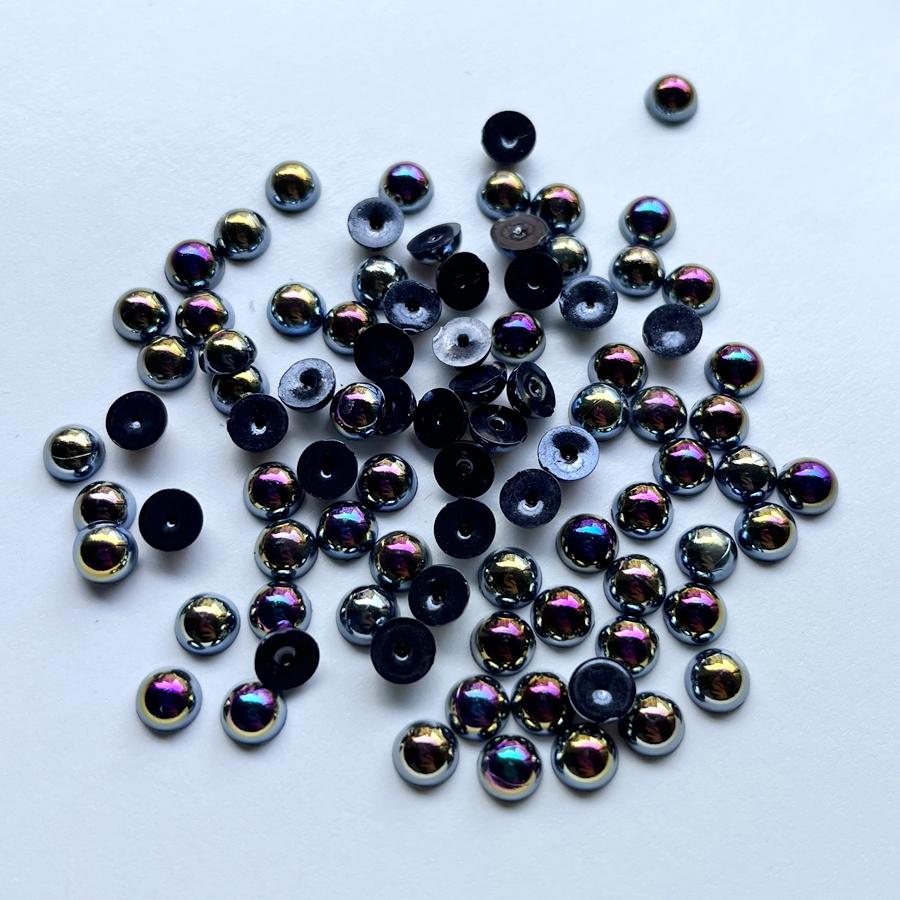 AB Color Abs 6mm Semi-round Beads Diy Jewelry Button Dress Decorative Beads Handmade Accessories 200 Pieces/batch