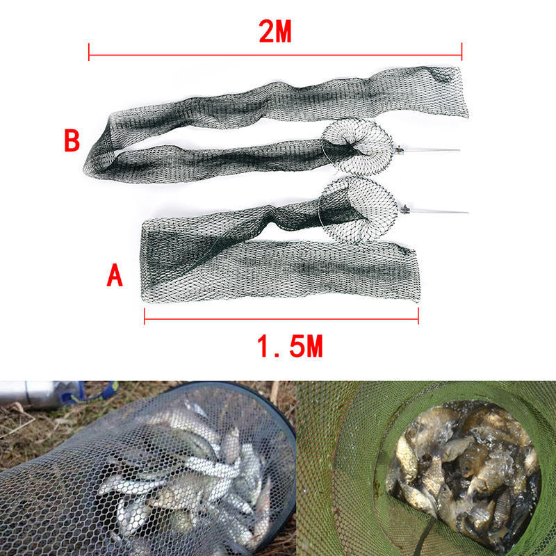 Fishing Net Trap Fishing Mesh Folding Fish Bag Small Fishing Tackle Mesh Bag