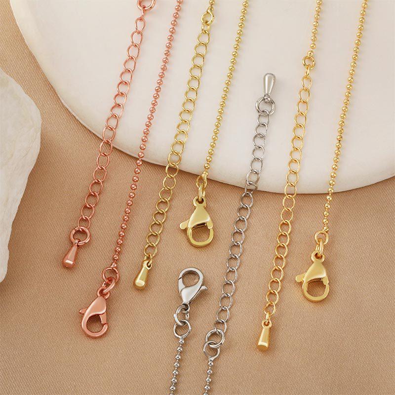 18K Gold-Filled Color-Stable Adjustable Bead Clavicle Chain Necklace