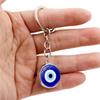 Turkish Evil Chic Eye Keychain With Doublesided Crystal Glass Pendant And Alloy Zinc