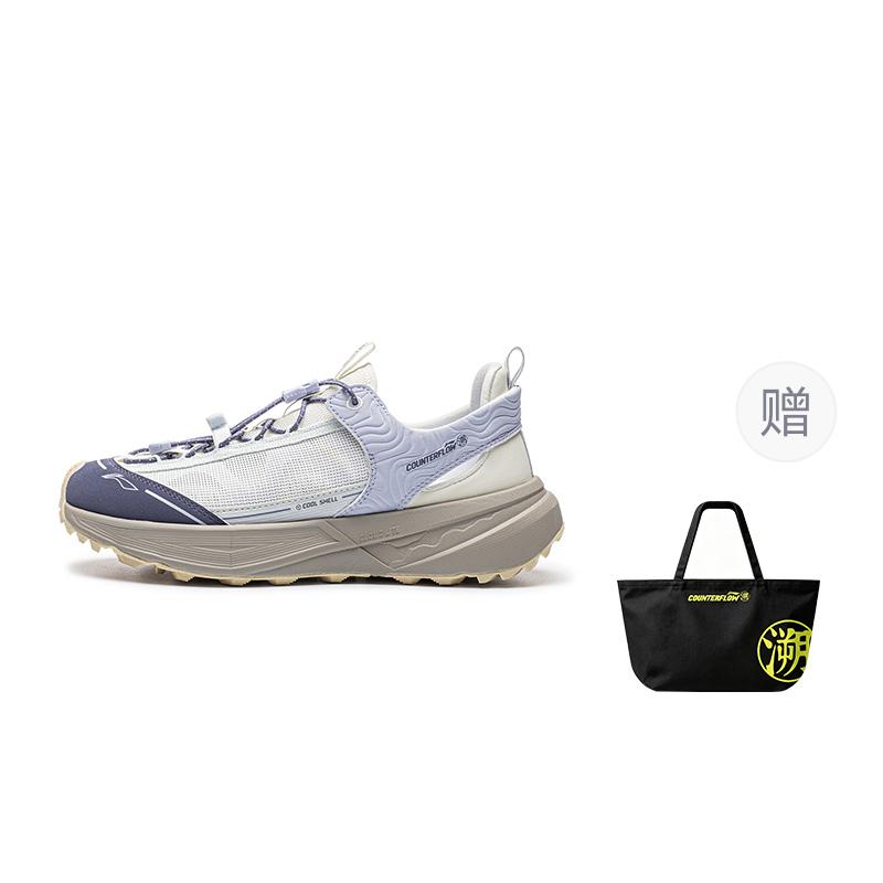 Li Ning Outdoor CF Водонепроницаемые Походные Ботинки Детская Обувь Белый Светло-Серый Темно-Синий AHLW010-2 35.5