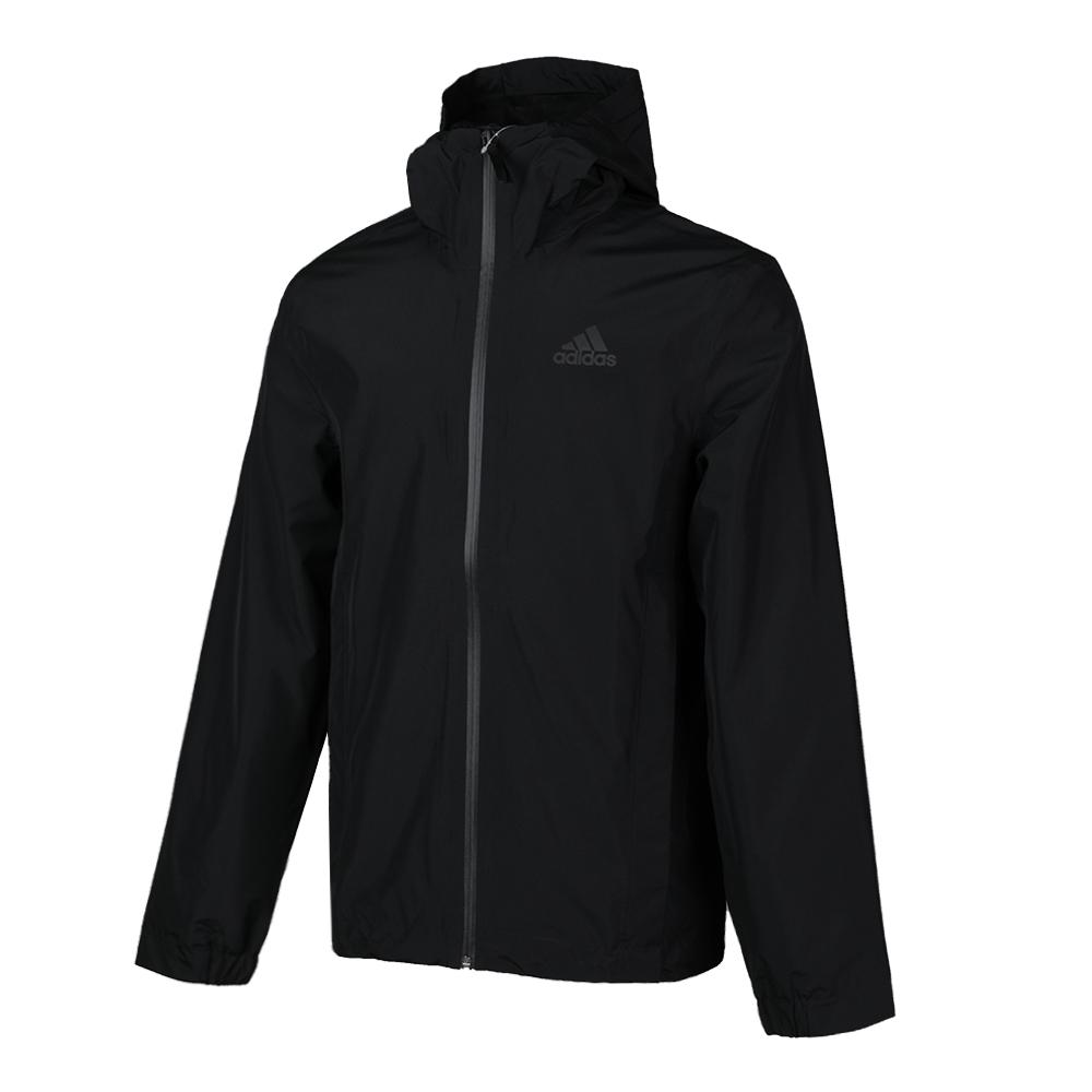 Adidas Bsc Cp Jacket Solid Color Waterproof Hooded Long Sleeve Zipper Jacket Men Jackets Black DW9701