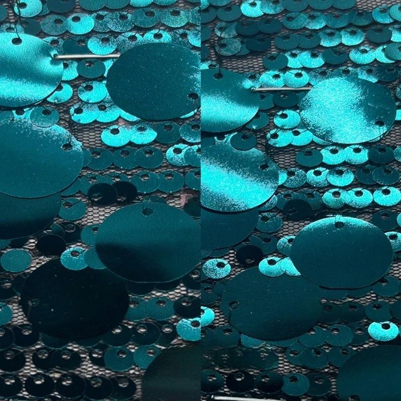 1yards 5+18mm Silver Shiny Beaded Fabric for DIY Sewing Stage & Costume Dress Background Clothing Supplies Handmade DIY Etc.