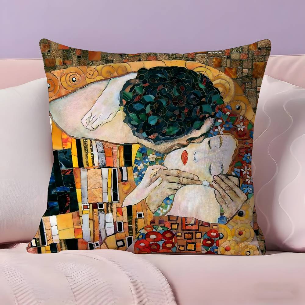 G-Gustav K-Klimt Oil Painting Pillow Case Pillowcase Ultra Soft Skin Friendly Fabric Cloud Like Comfort & Concealed Zipper