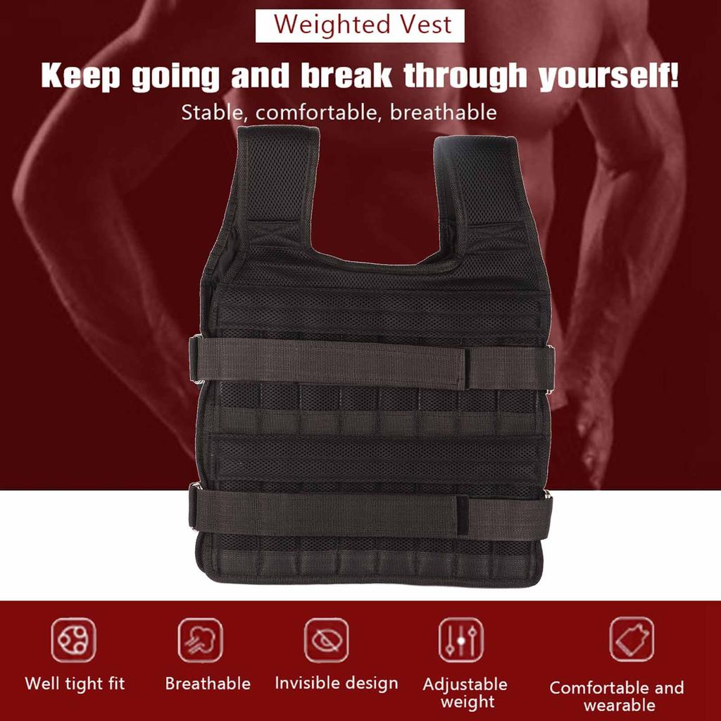 15 kg verstellbare Gewichtsübungsweste Box-Trainingsjacke Fitnessstudio Fitnessgeräte Lauf-Workout Weste Sandkleidung