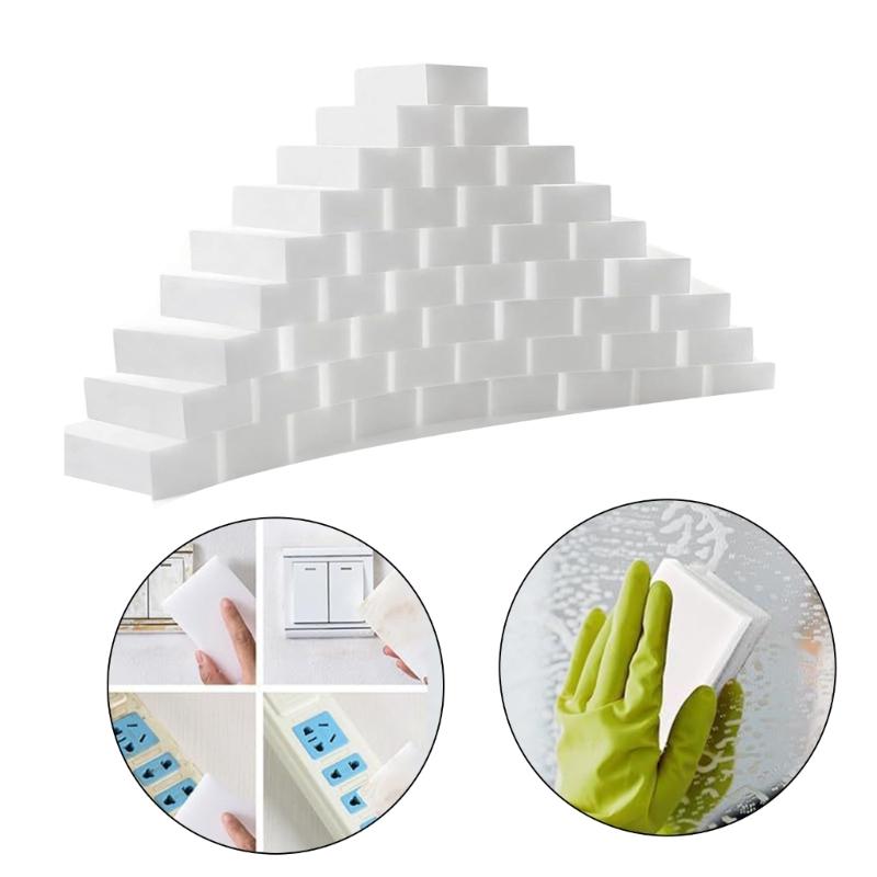 50pcs Dense Melamine Sponges Heavy Duty Degreasing Pad Cleaning Tool for Delicate Surfaces and Stubborn Stains