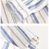 Spring and Summer Cotton Linen Men Tops Japanese Style Square Stripes Long Sleeve Shirt Youth Breathable Shirts for Men