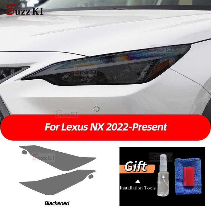 For Lexus NX  350h 450h 250 Accessories 2 Pcs Car Headlight Protective Film Front Light Transparent Smoke Black TPU Sticker