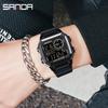 Men's Fashion LED Square Night Light Electronic Watch
