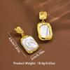 18K Real Gold Electroplating, Zircon Pearl Geometric Stud Earrings Autumn And Winter Stud Earrings Light Luxury High-End Earrings Women