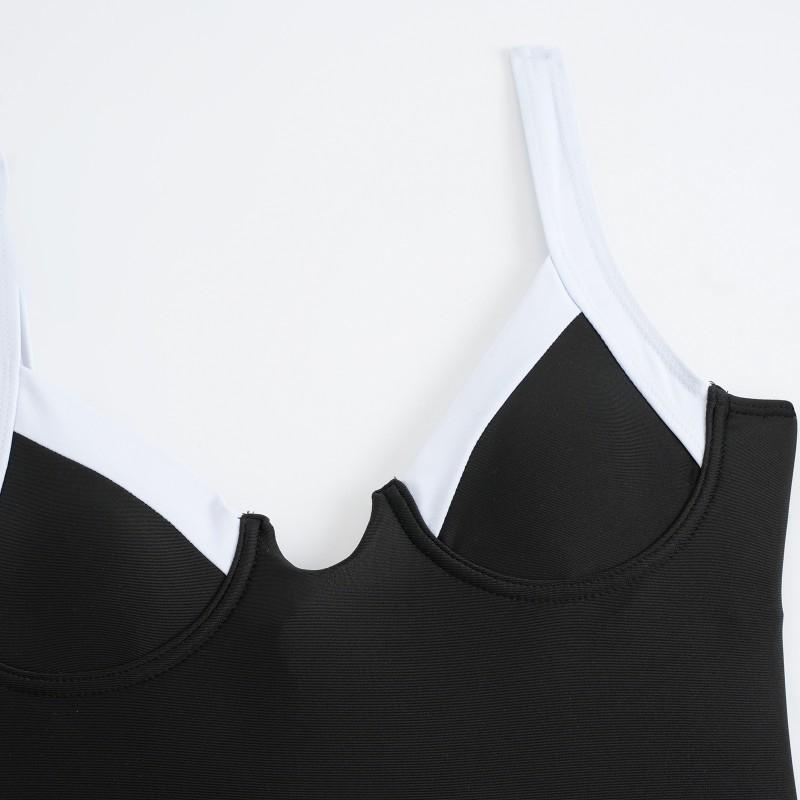 Swimsuit One-piece Color Matching Sexy Bikini Women Solid