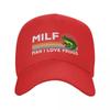 Individuelle Milf Unisex Ich Liebe Frösche Baseballkappe Unisex Damen Verstellbare Papa Mütze Streetwear Snapback Kappen