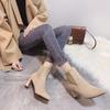 Spring and summer new pointed high-heeled thick-heeled suede fashion casual women's fashion boots